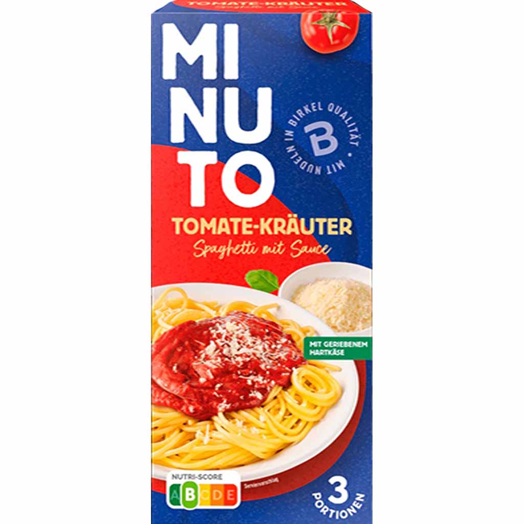 Birkel Minuto Spaghetti mit Sauce Tomate Kräuter 397g MHD:23.7.25