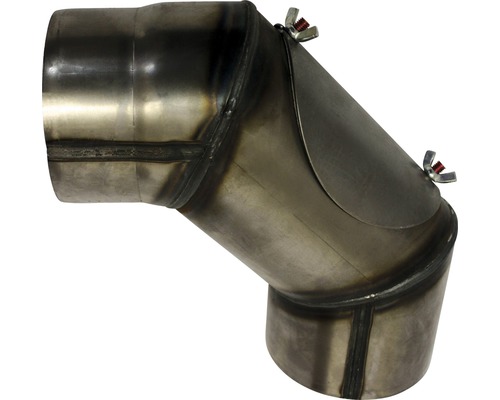 Kachelpijpbocht Ø120 mm 90° met terugliggende deur, ruw