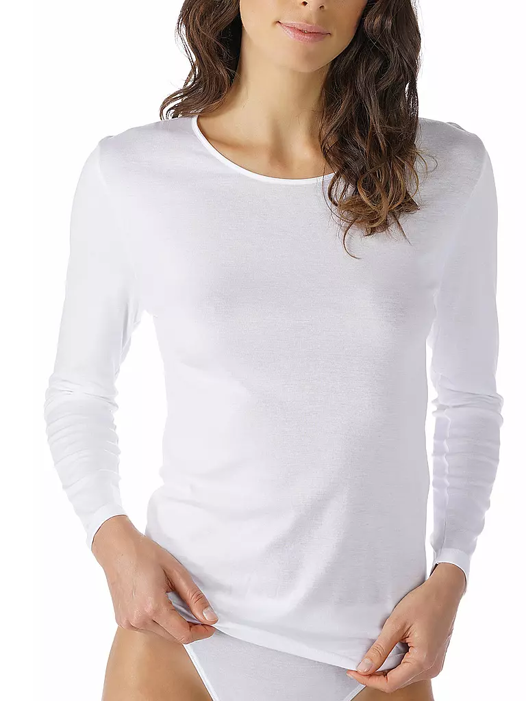 MEY Langarmshirt NOBLESSE weiss weiss