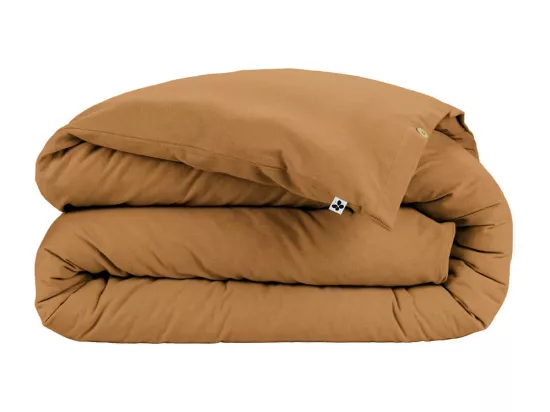 HEDDA - Housse de Couette 240x220cm Flanelle de Coton Coloris Camel