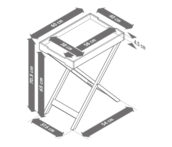 Tablettisch mit Klappfunktion