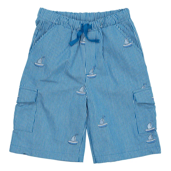 Copenhagen Colors Short Rayé Brodé | Bleu