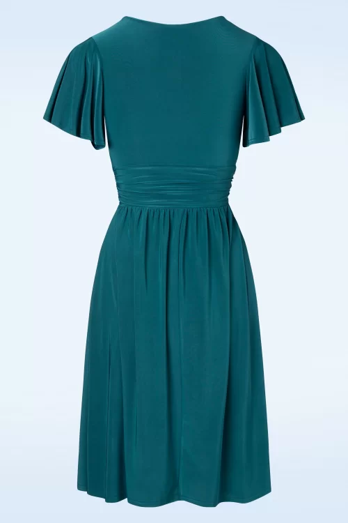 Vintage Chic for Topvintage Sadie swing jurk in groenblauw