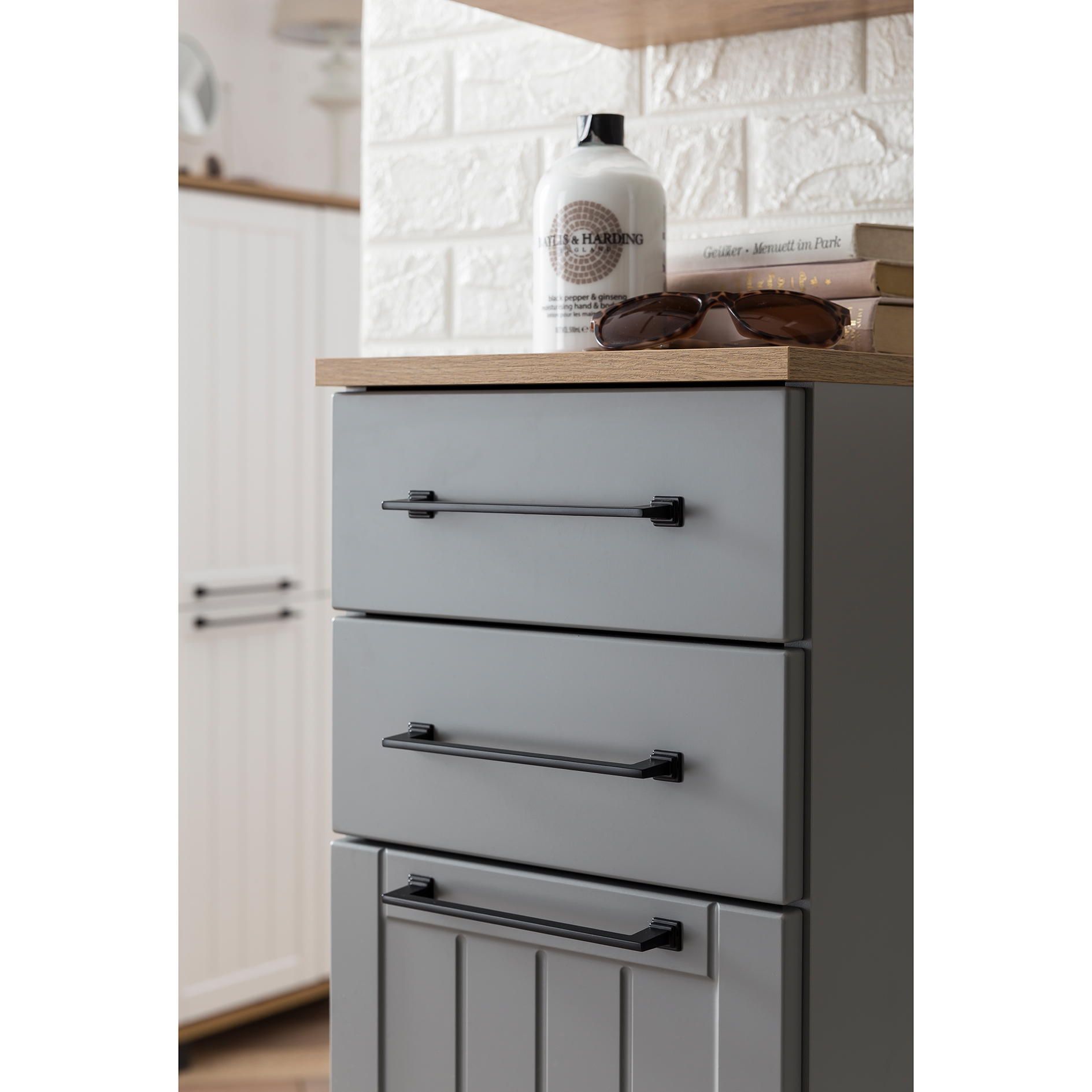 Unterschrank - platingrau-Eiche - 30 cm breit