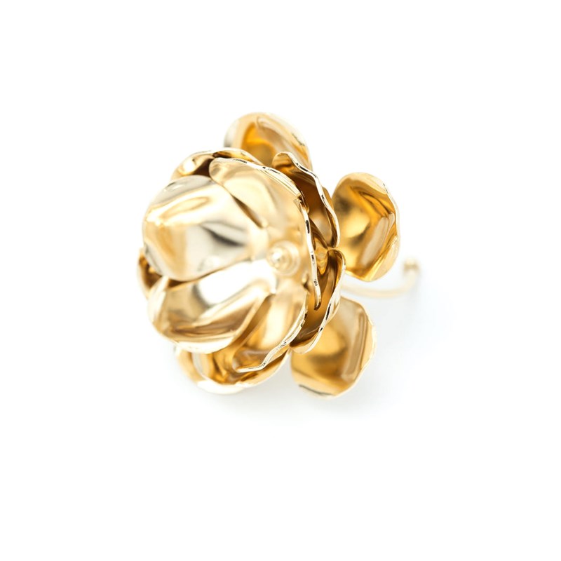maxi bague fleur doré à l'or fin - AGLAÉ
