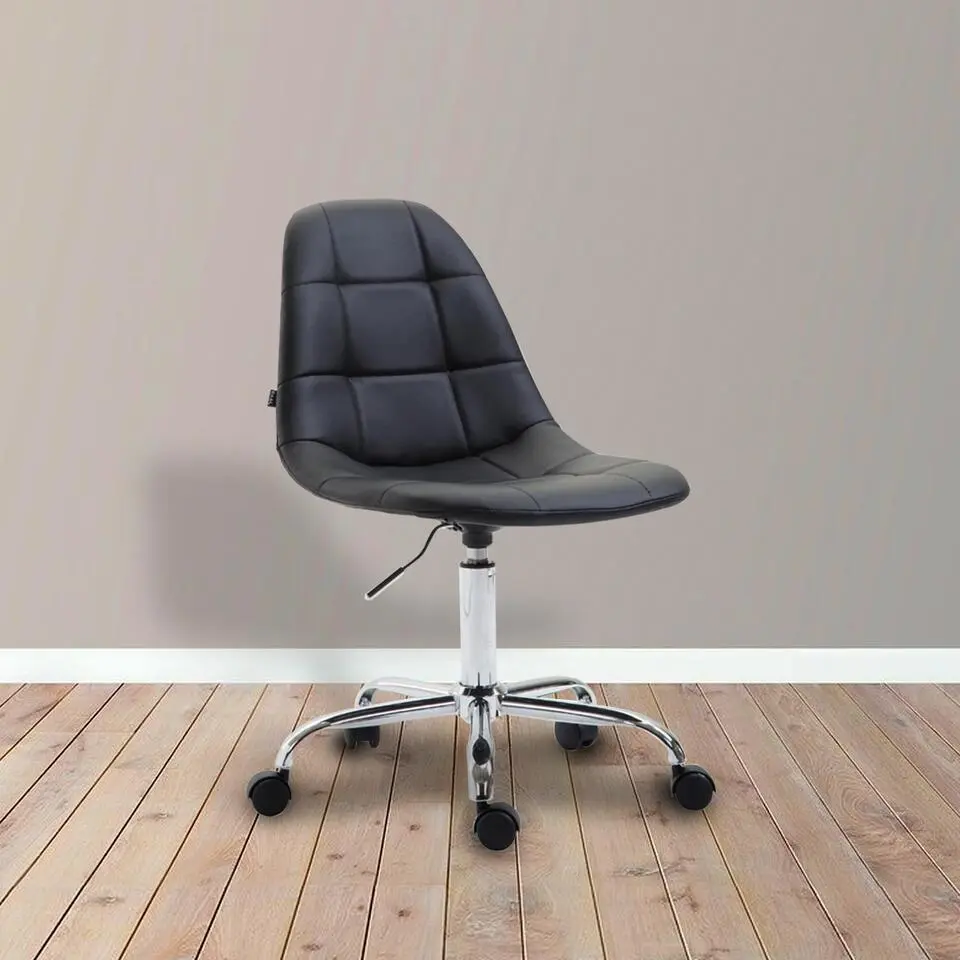CLP Bureaustoel Reims chroom Frame - Kunstleer - zwart