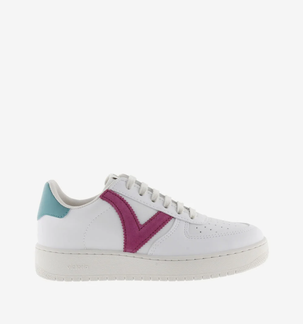 MADRID EFFET CUIR CONTRASTANT Baskets sport unisexe FUCSIA