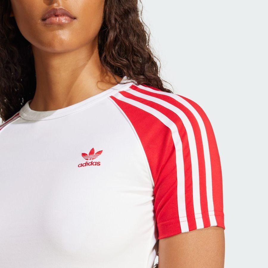 Adidas Original T-shirt slim manches raglan 3 bandes Adicolor