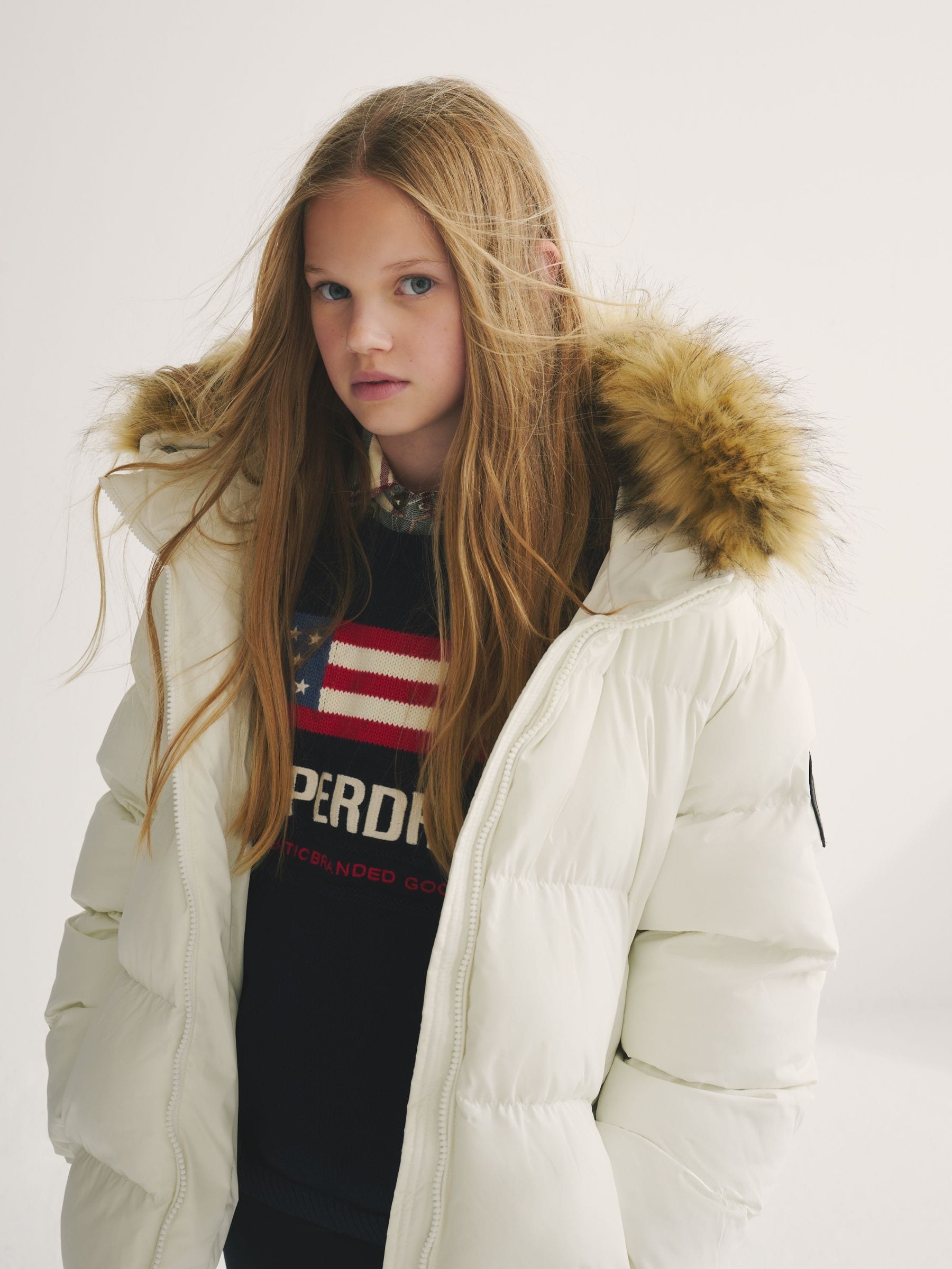 Wit - Superdry Belted Puffer Coat
