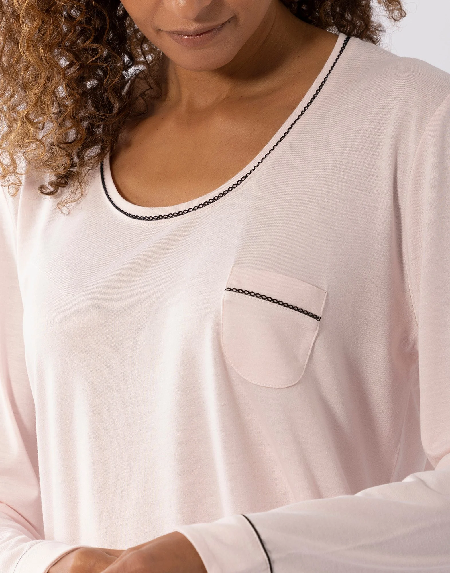 INTEMP A02 - Pyjama en coton modal | Rose