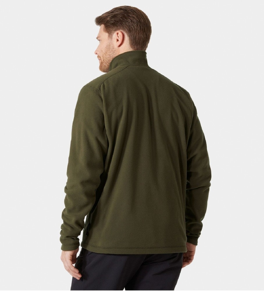 Jaqueta Helly Hansen Daybreaker com forro de lã verde.