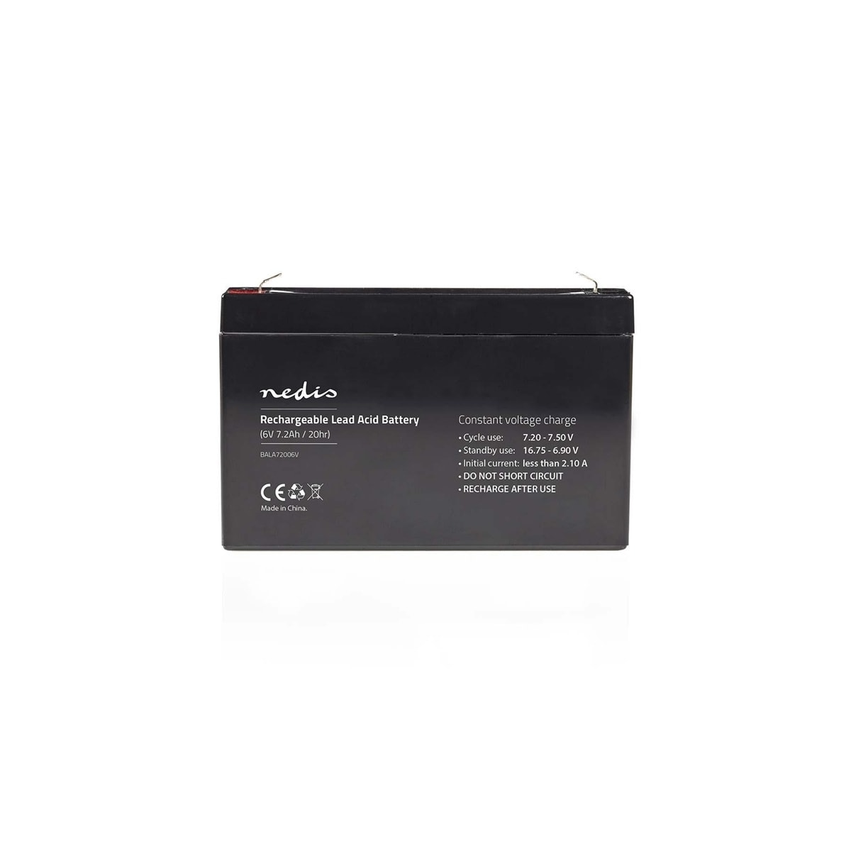 Nedis Oppladbart blybatteri | Lead-Acid | Oppladningsbar | 6 V | 7200 mAh