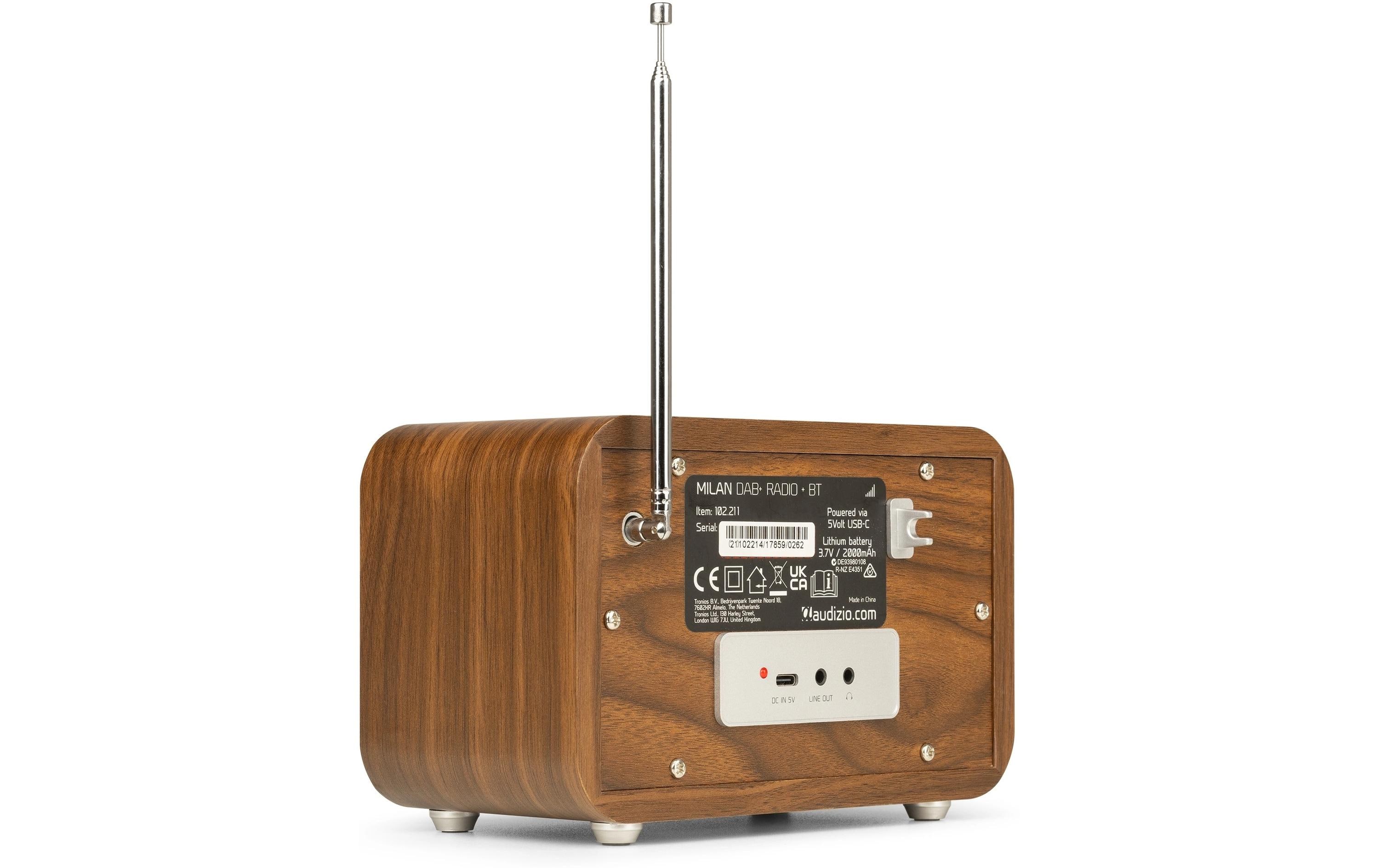 DAB+ Radio Milan Dunkelbraun/SilberKompaktes DAB+ Radio mit Akku