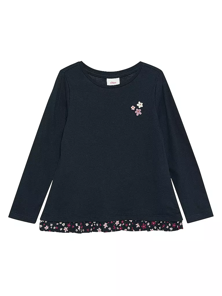 S.OLIVER Mädchen Langarmshirt  dunkelblau