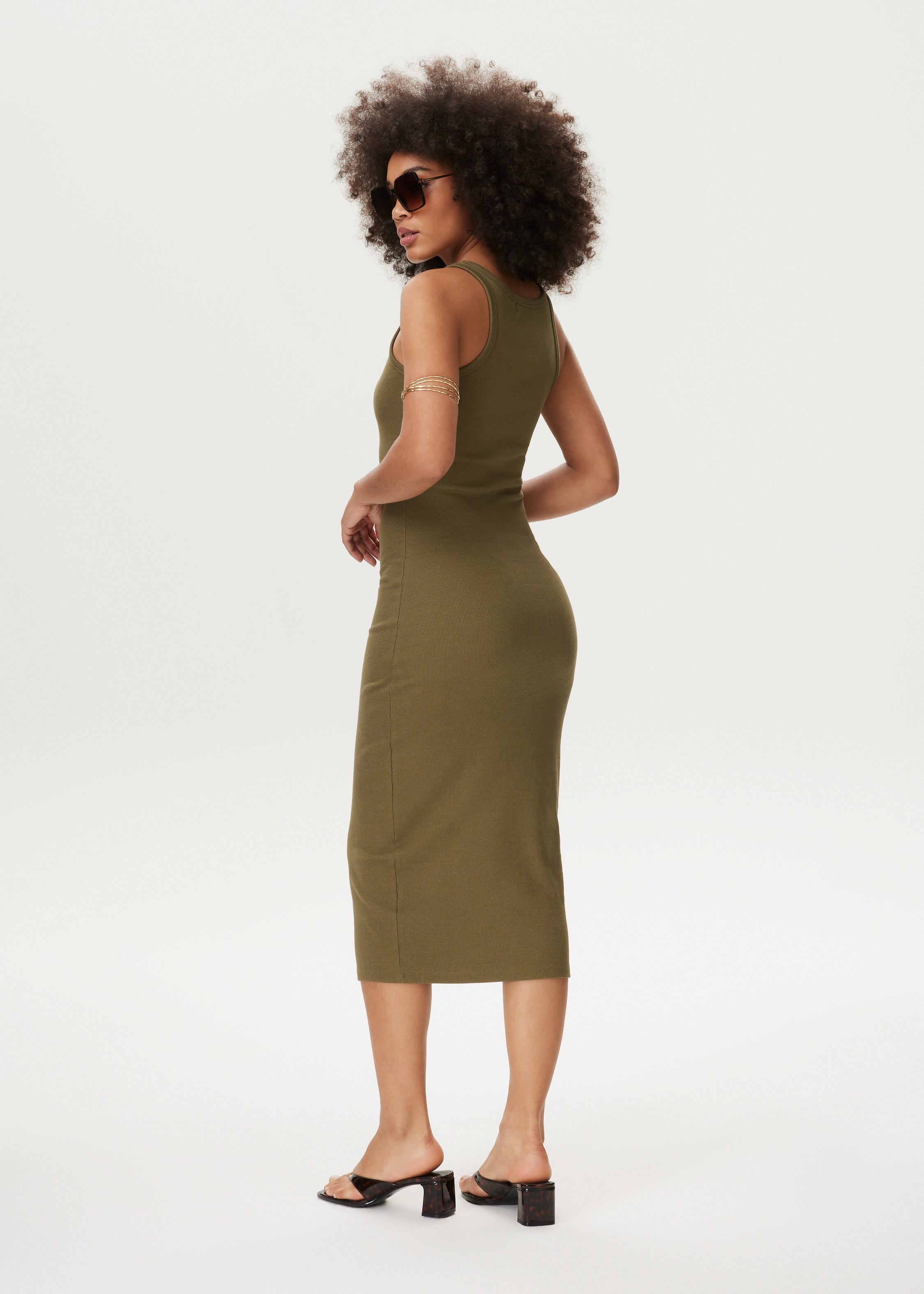 Midi rib jurk