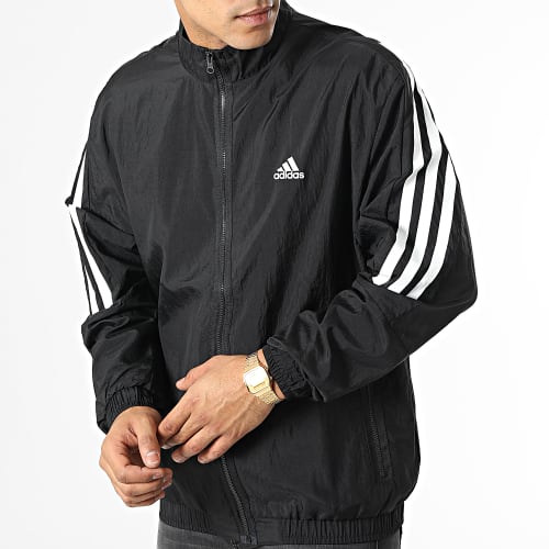 Veste Zippée A Bandes HJ9944 Noir
