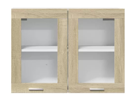 Armoire en verre suspendue Chêne sonoma 80x31x60 cm Aggloméré