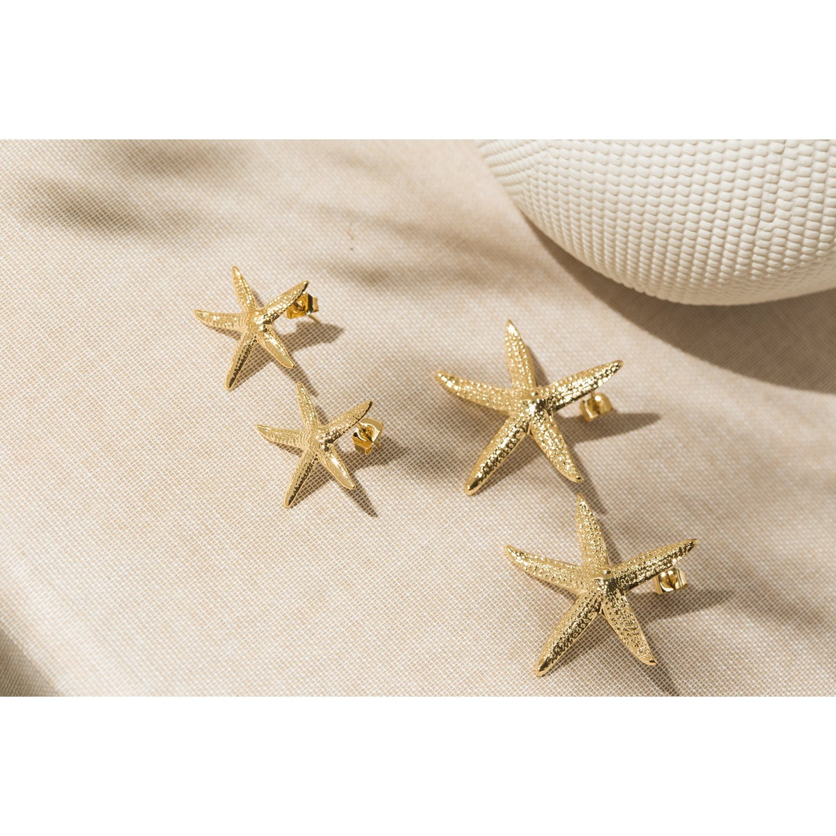 boucles d'oreilles puces étoiles  doré à l'or fin - CLÉIA
