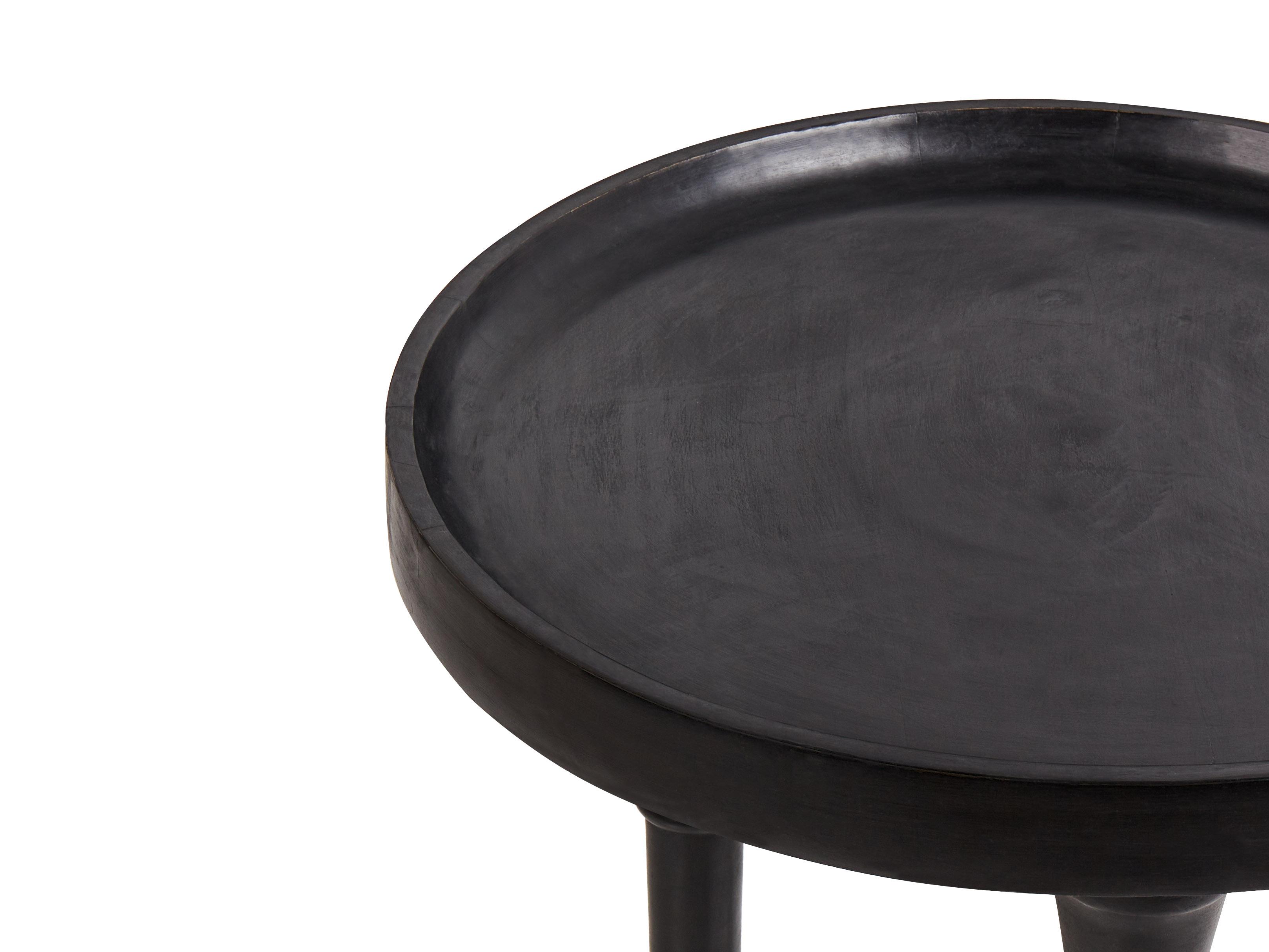 Bijzettafel LEETON Mangohout Zwart