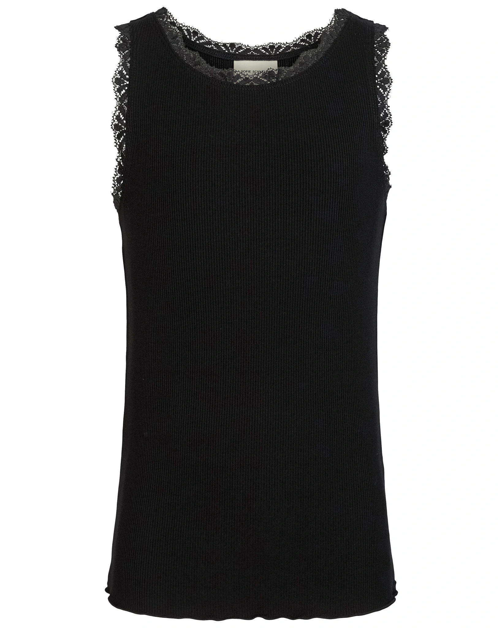 Tank-Top BETRICIA mit Spitze in black