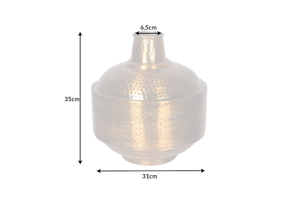 Elegante Vase ORIENT 35cm gold Hammerschlag Design