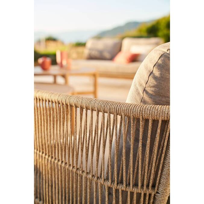 Canapé de jardin DEONA Taupe & Acacia