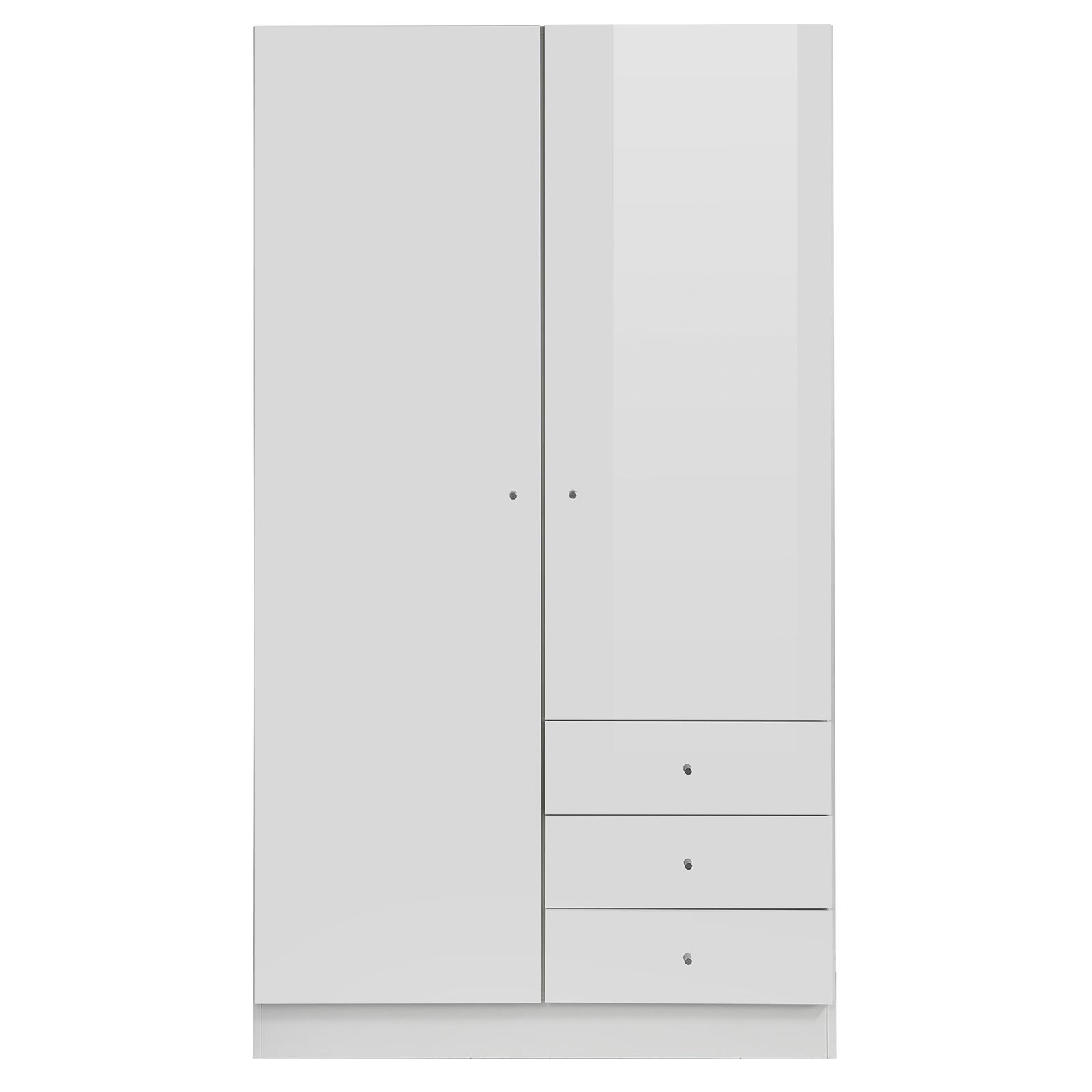 Kleiderschrank - weiß Hochglanz - 100 cm breit