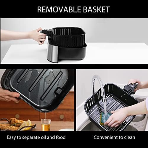Friteuse Sans Huile, Uten Friteuse à Air 1800W, 6.5L Air Fryer  2 à 8 personnes, Panneau Tactile LED avec 8 Programmes, Paniers Antiadhésifs, Sans BPA/PFOA : Cuisine et Maison