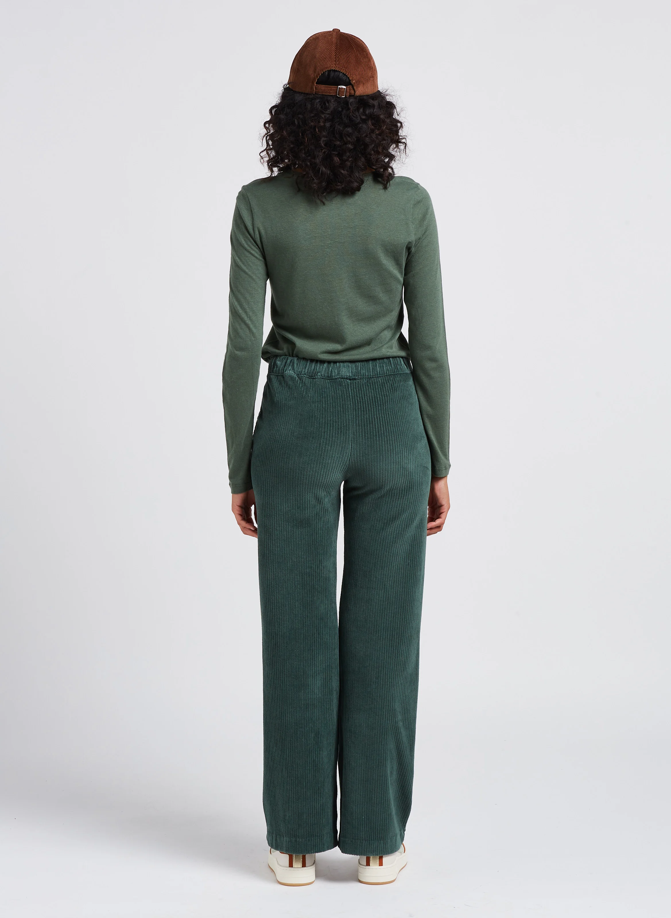 Pantalon droit en velours | Vert