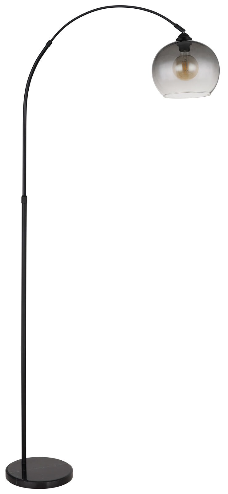 GLOBO Retrofit Bogenlampe NEWCASTLE schwarz /rauchfarbig