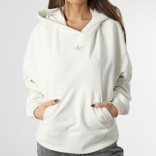 Sweat Capuche Femme Micro Monologo 0434 Blanc