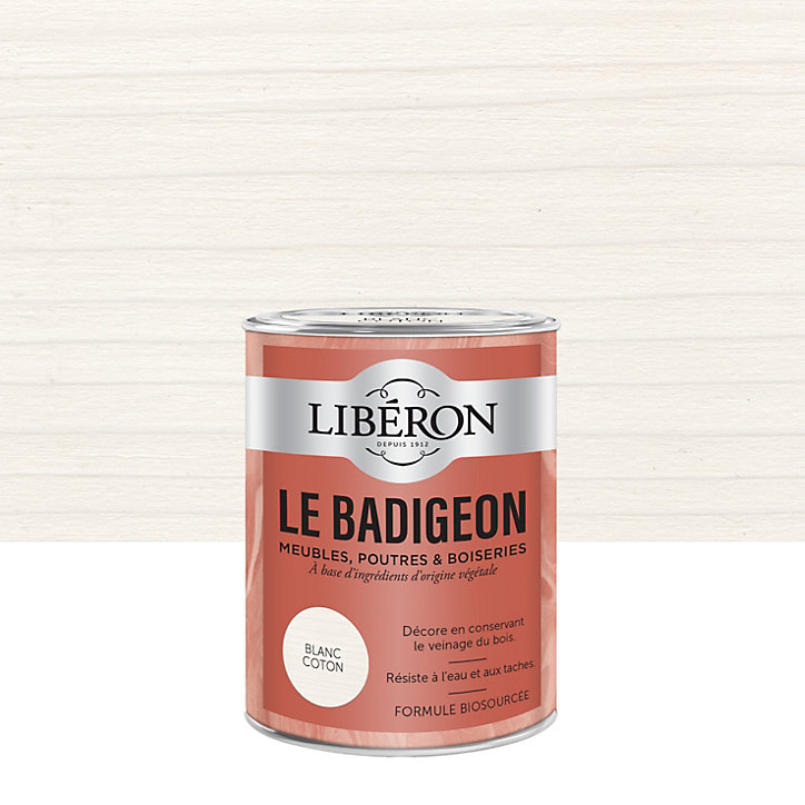 Badigeon meubles, poutres et boiseries Libéron blanc 250ml