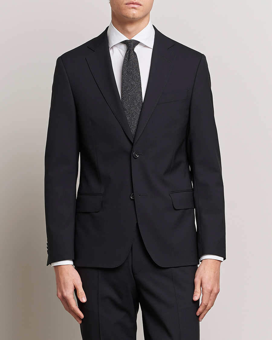 Oscar Jacobson Edmund Wool Blazer Black