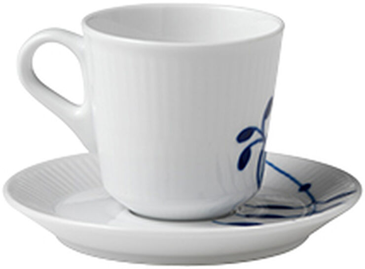 Royal Copenhagen Blå Mega Riflet 9 cl. espressokop Hvid, blå