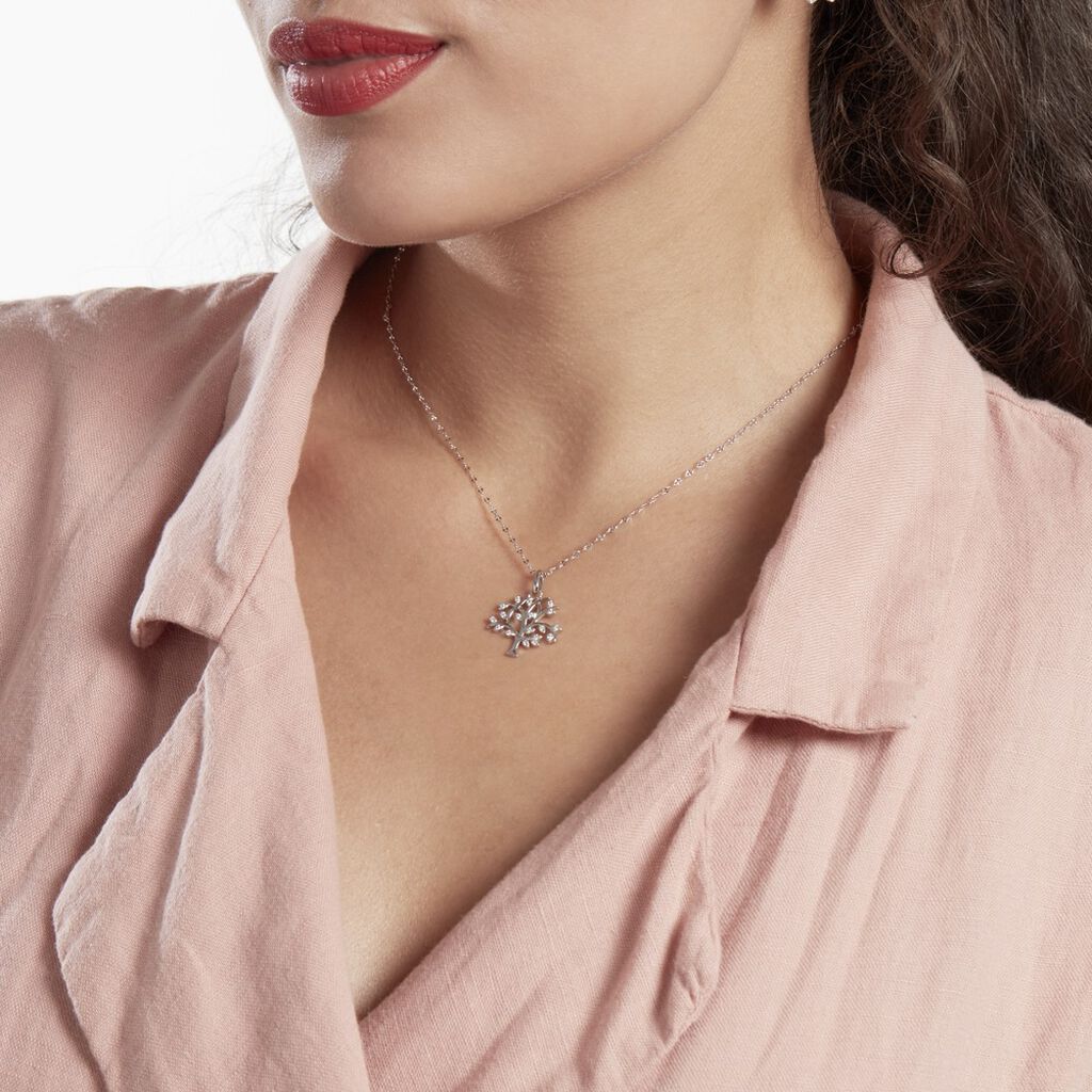 Collier Argent Shandelle Oxydes De Zirconium