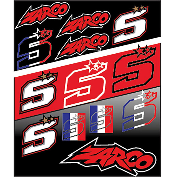 Ixon - Planche stickers Johann Zarco 24 Noir / Rouge / Bleu / Blanc