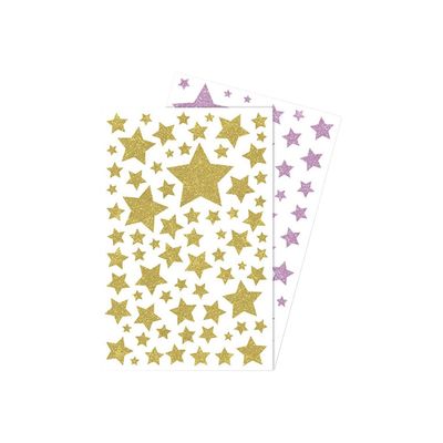 Maildor - 2 feuilles gommettes étoiles - rose et rose