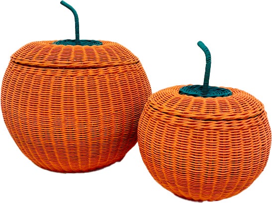 Van der Leeden plantenmand Pompoen oranje D 30 H 26 cm