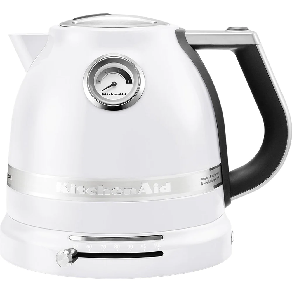 bouilloire électrique de 1,5L 2400W blanc givré argent Kitchenaid