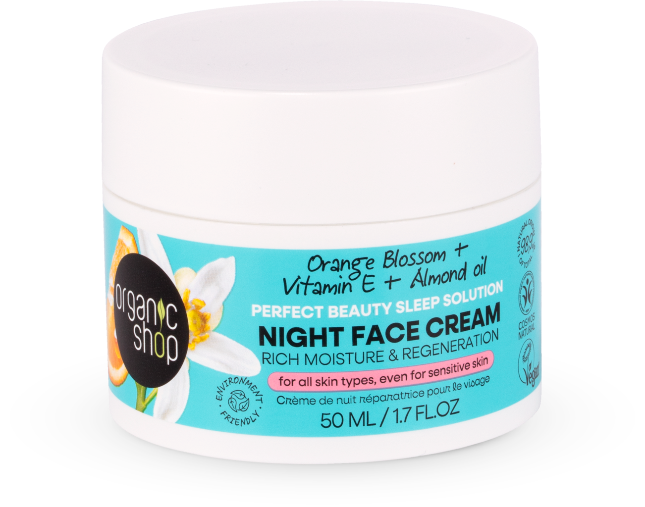 Organic Shop  Night Face Cream Orange Blossom, 50 ml