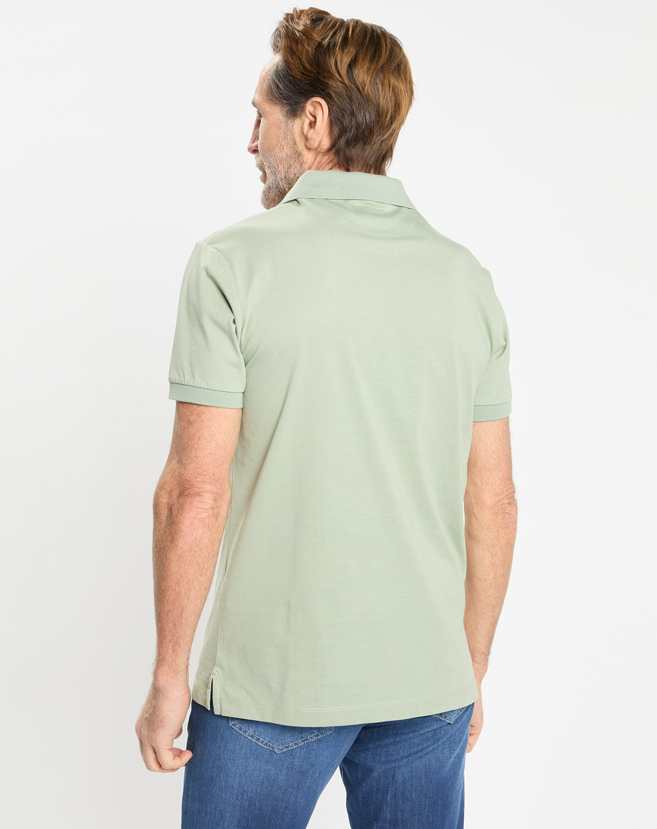 Hackett London Polo en Jersey Regular Fit uni Smart vert clair