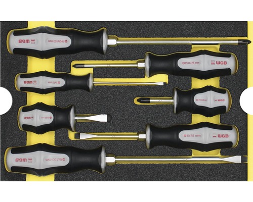 Module-inzetstuk schroevendraaier WGB 7-delig 268 x 38 x 171 mm zwart