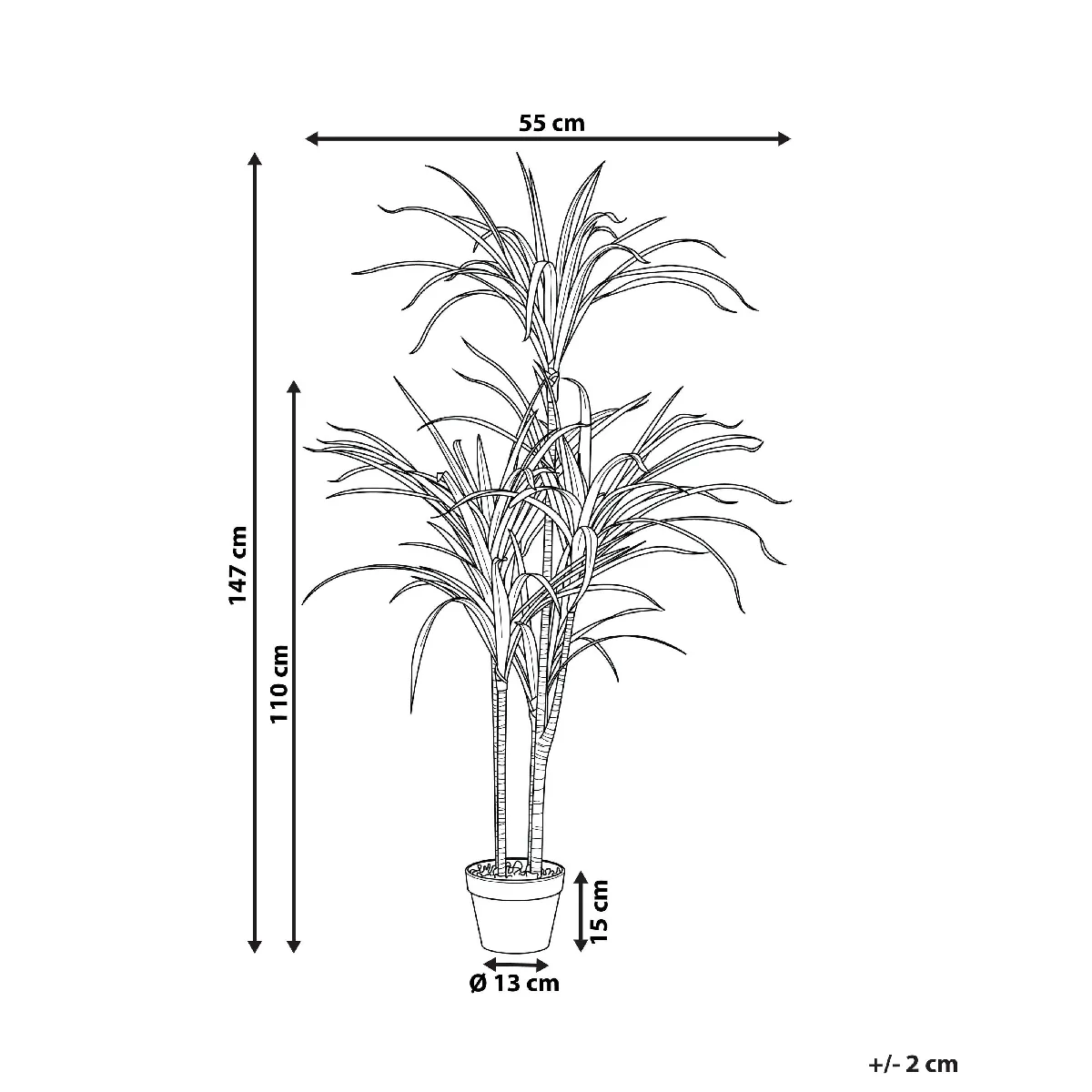 BELIANI DRACAENA ANITA 147 cm - Vert