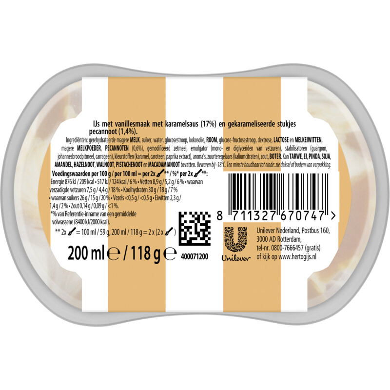 Hertog Ijssalon mini pecan karamel vanille