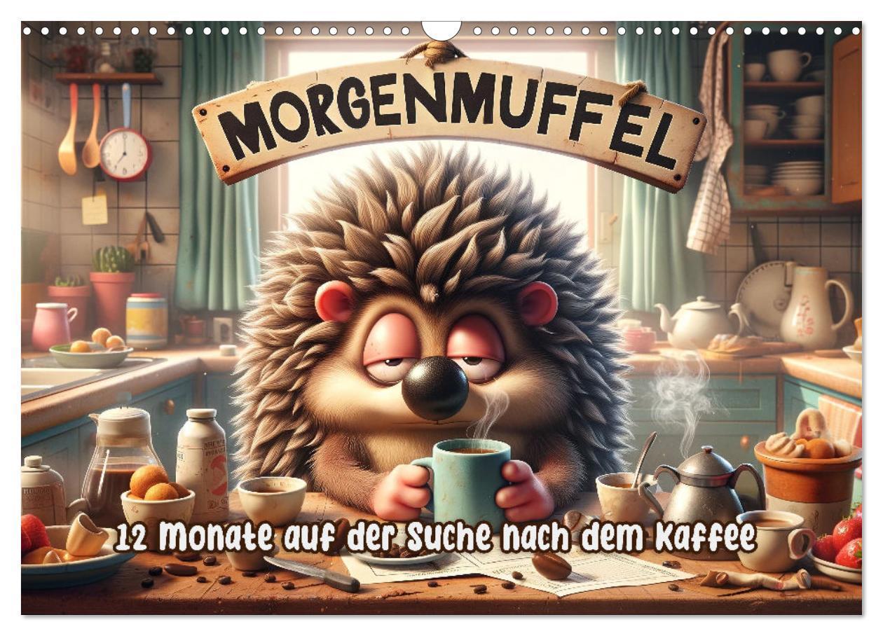 Morgenmuffel: 12 Monate auf der Suche nach dem Kaffee (Wandkalender 2025 DIN A3 quer), CALVENDO Monatskalender