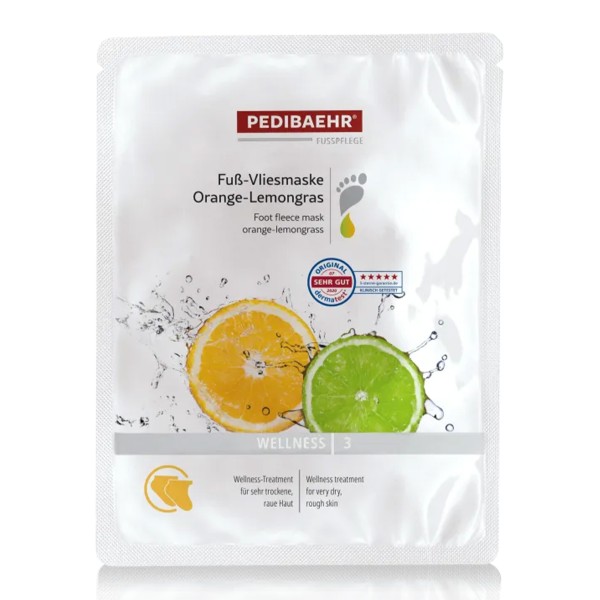 Baehr Pedibaehr Wellness Fuß-Vliesmaske Orange-Lemongras 1 Paar