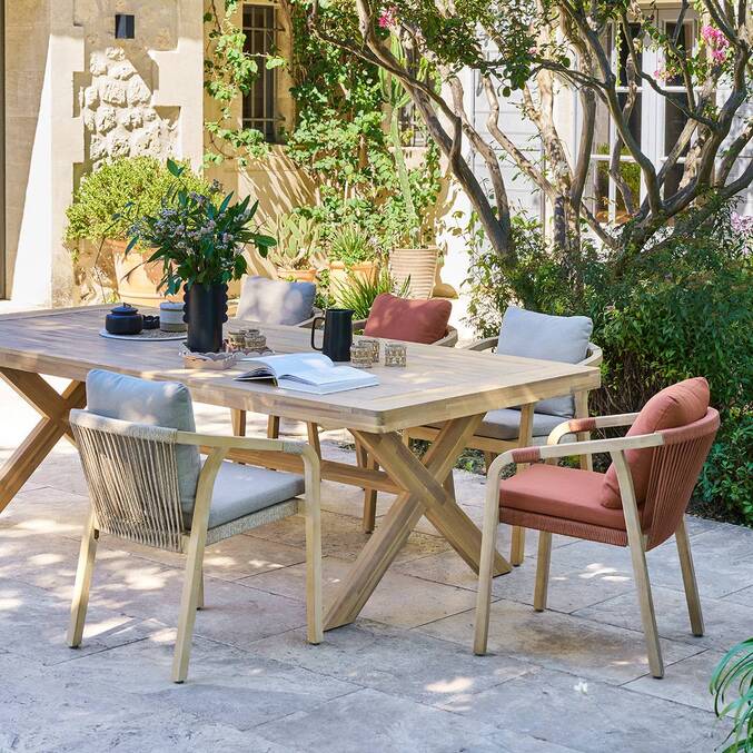 Table de jardin rectangulaire XENIA Eucalyptus