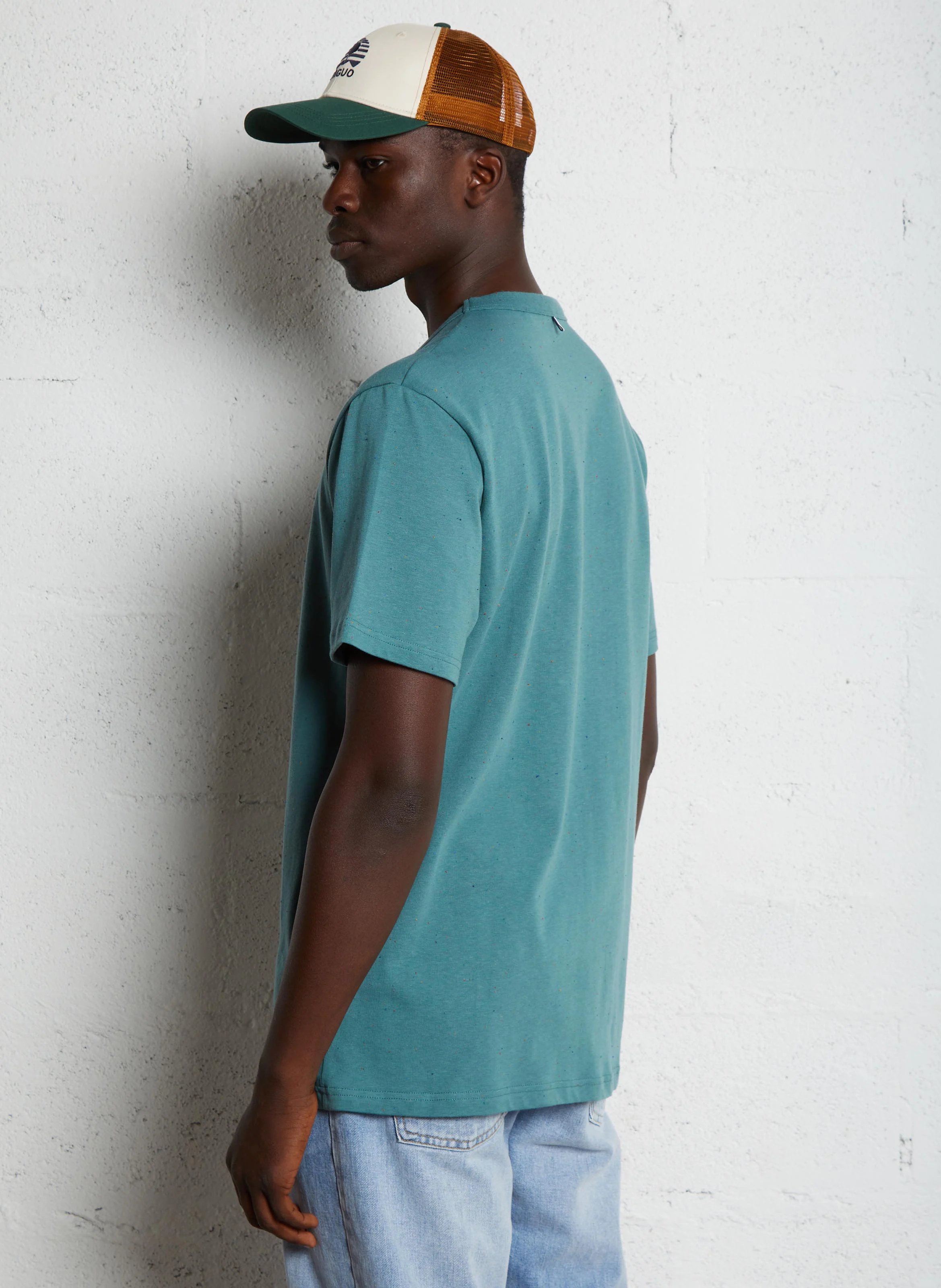 LUGNY - Tee-shirt col rond en coton mélangé | Vert