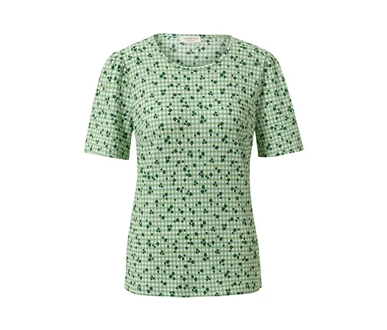 Blusenshirt mit Alloverprint, grün