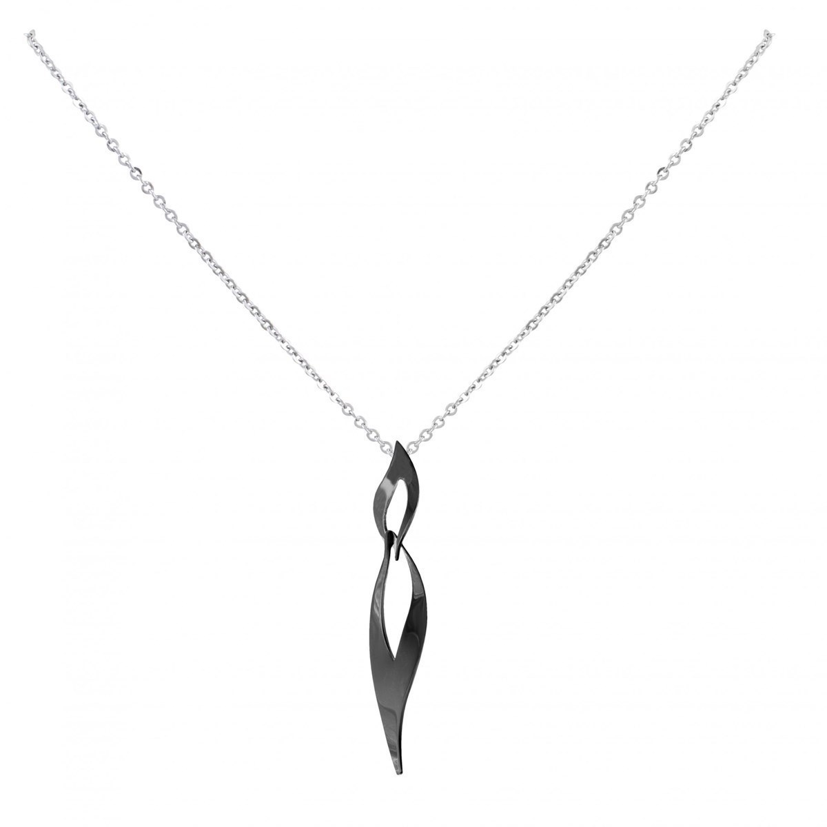 Collier mono-motif en Acier 316L - noir brillant
